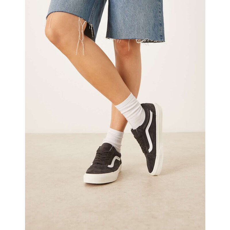 Vans Old Skool pig suede trainers in dark brown