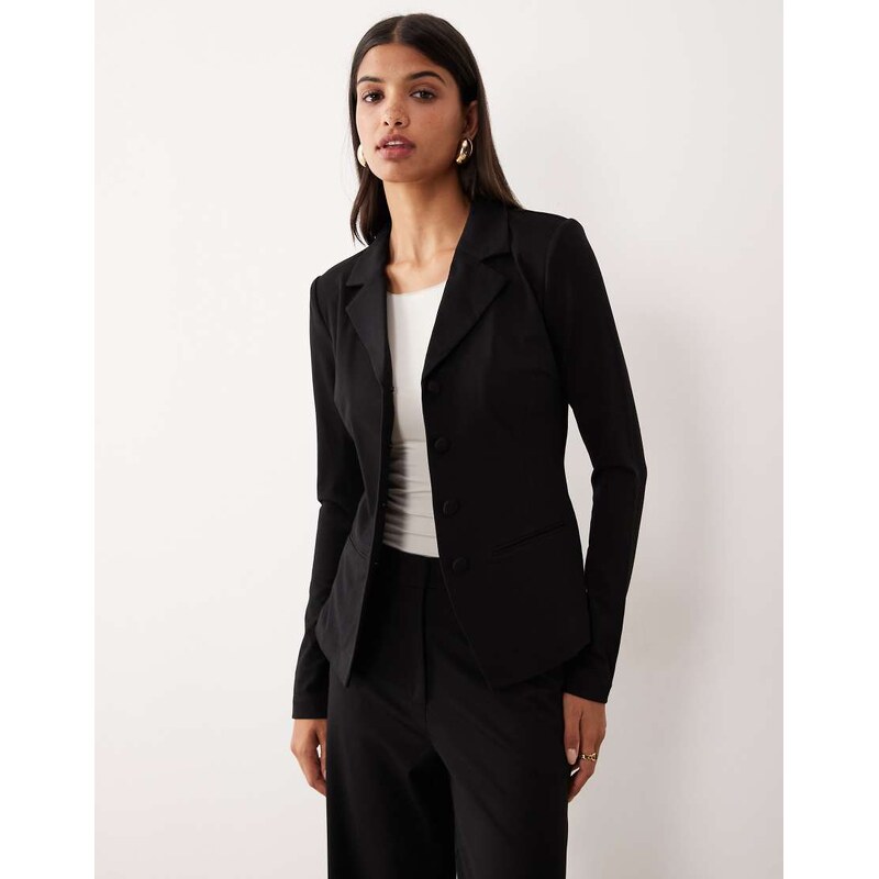 AWARE premium structured jersey blazer co-ord in black 108795146
