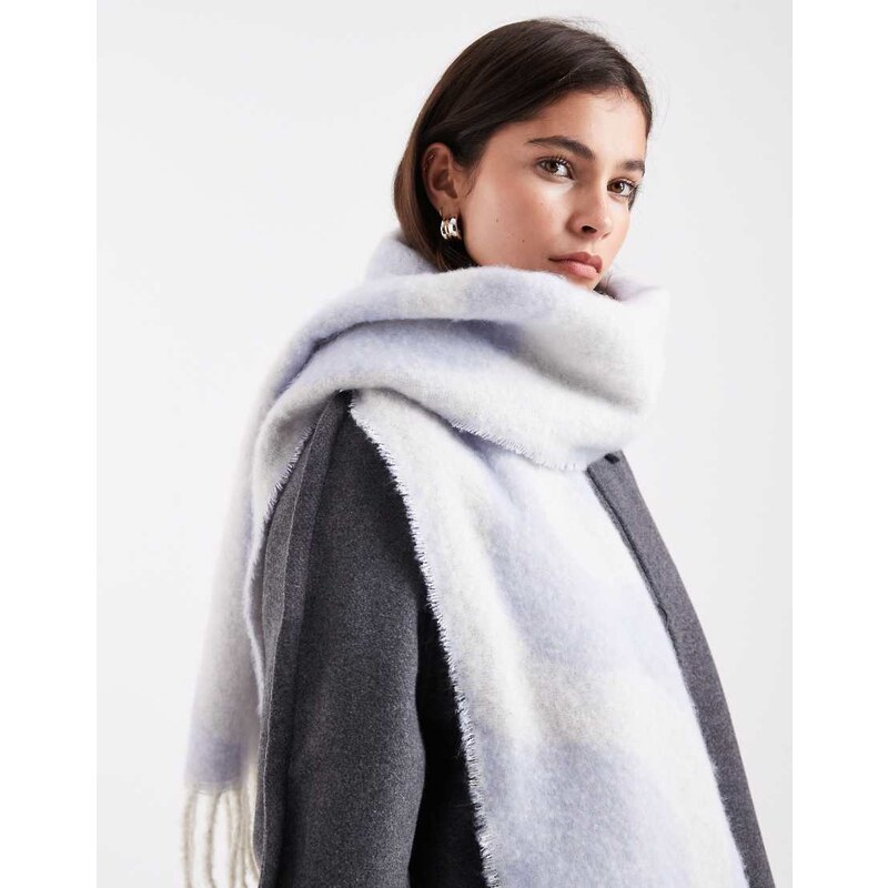 Pieces super soft tassel scarf in wavey lavender-Purple