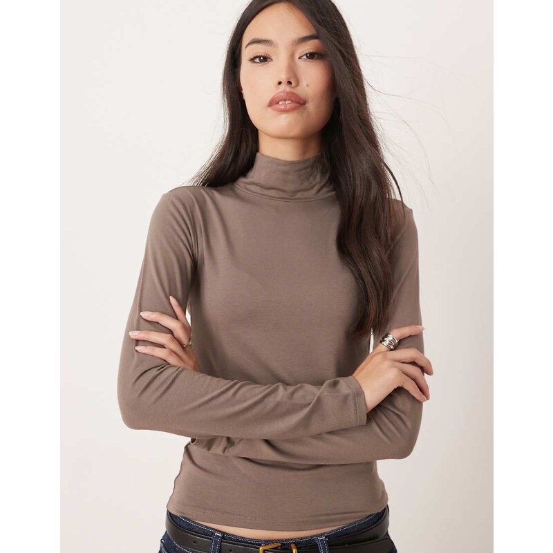 Gina Tricot Soft Touch long sleeve jersey high neck top in