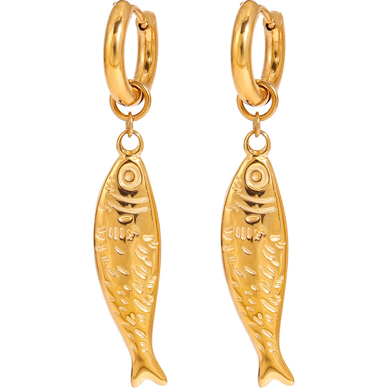 ELENYS Gold Fish – pozlacené náušnice 18K žluté zlato 108589105