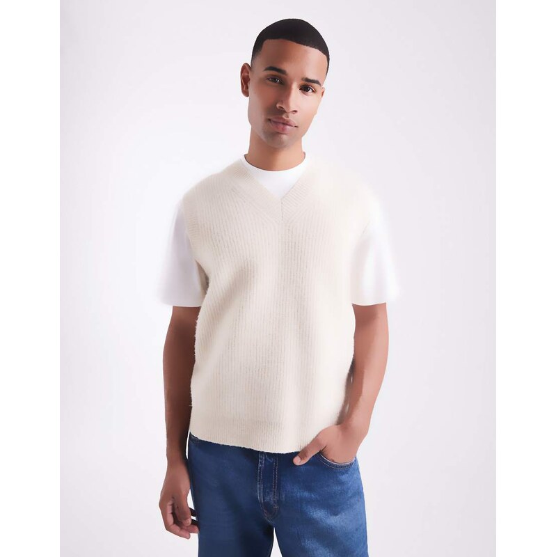 New Look soft marl vest in oatmeal-Neutral