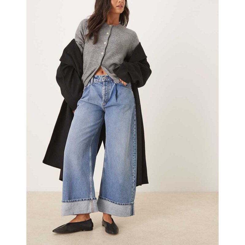 Free People Alila wide leg jean in beacon blue 108592845