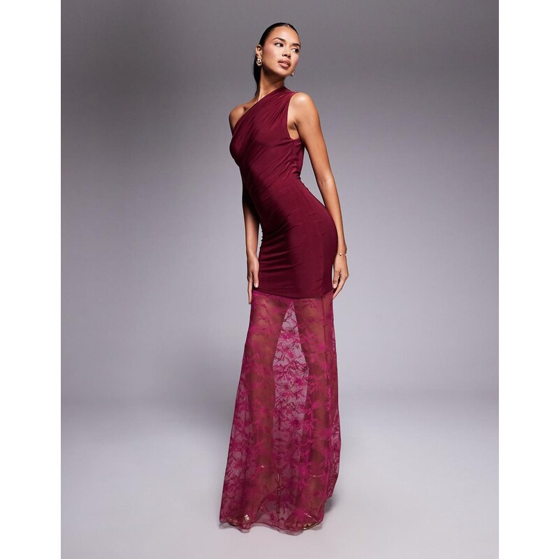 Kaiia exclusive double layered slinky twist off shoulder asymmetric 108782282