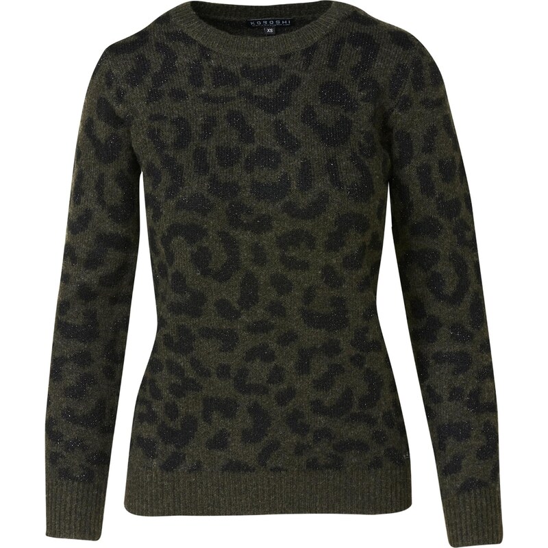 KOROSHI Svetr khaki / černá 108775733