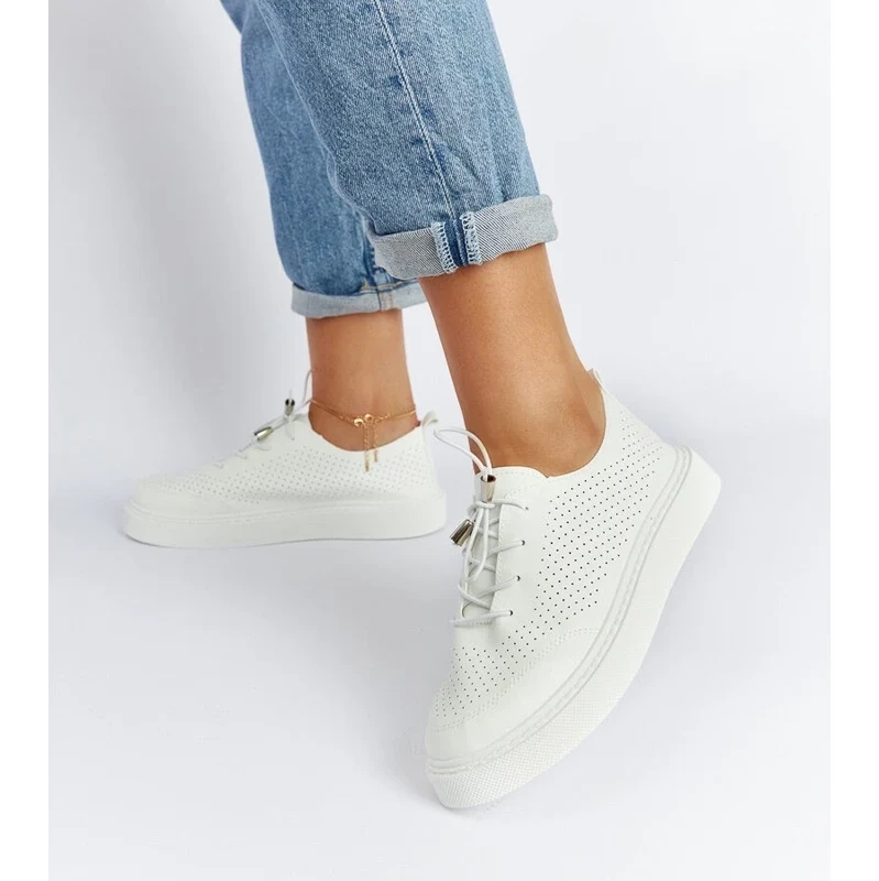 Gemre White perforated Laytonville sneakers 108967425