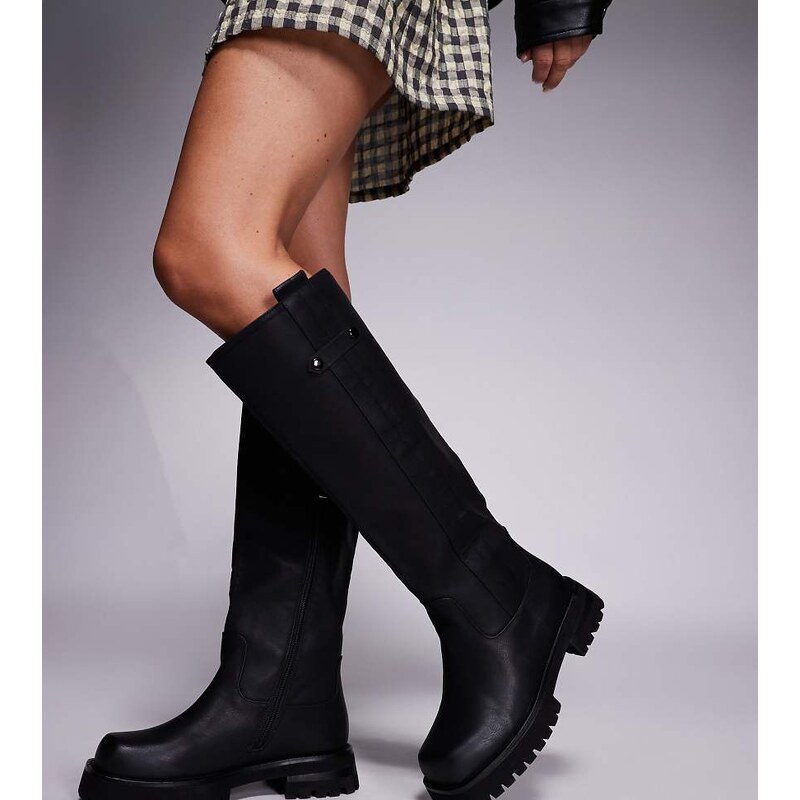 Simmi Wide Fit Simmi London Ronnie Wide Fit chunky knee boots in