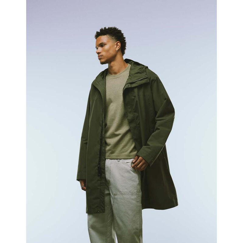 The North Face Nukabira Rain shell parka jacket in dark green