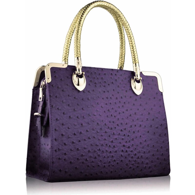 LS Fashion Luxusní kabelka do ruky LS0054A fialová
