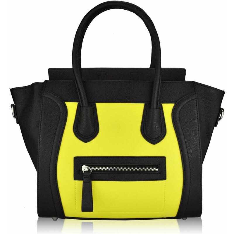 LS Fashion Žluto-černá kabelka ve stylu Celine LS00143B žlutá