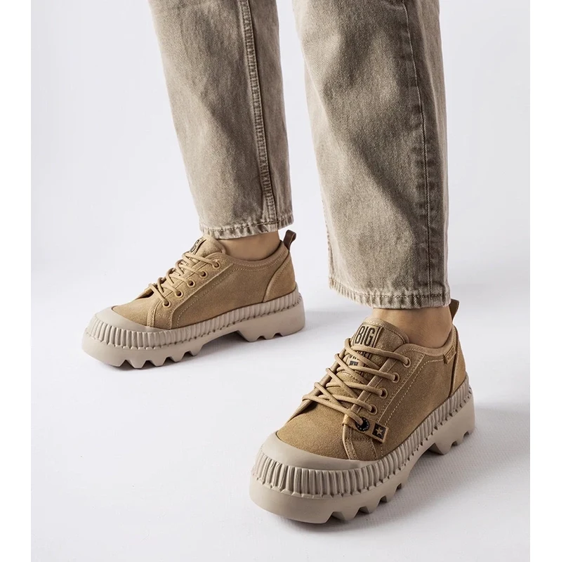 Beige leather sneakers Big Star 108967267