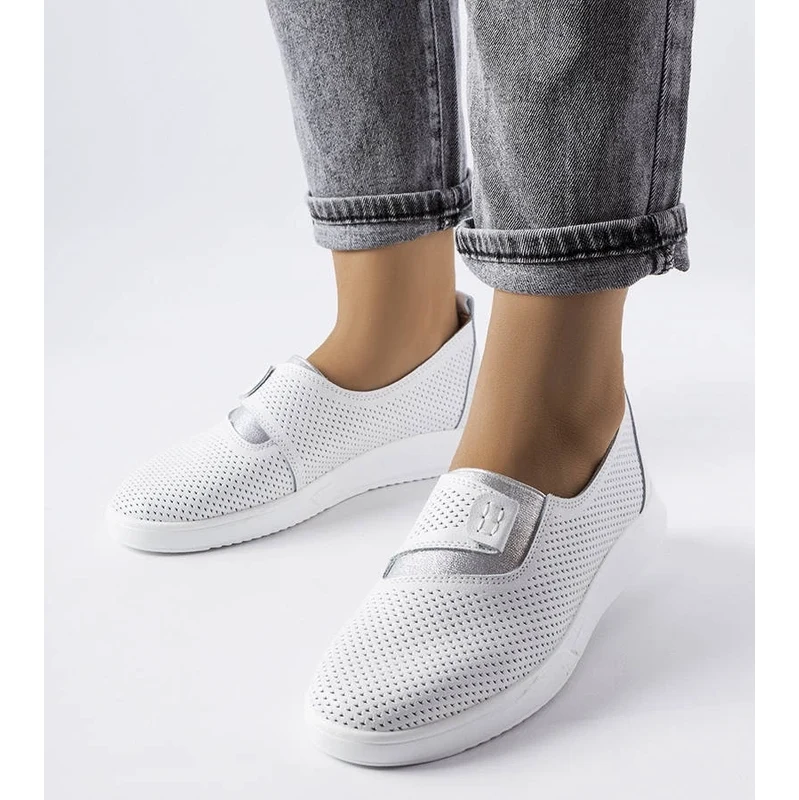 Gemre White perforated leather sneakers Ethels