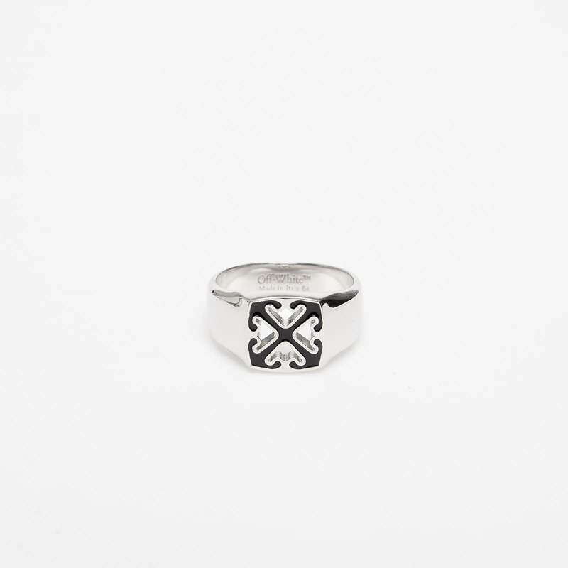 Prsten Off-White Enamel Arrow Ring Silver/ Black 64
