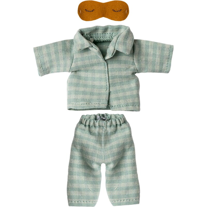 Pyžamový set pro myšky Maileg Dad Mint / Sand