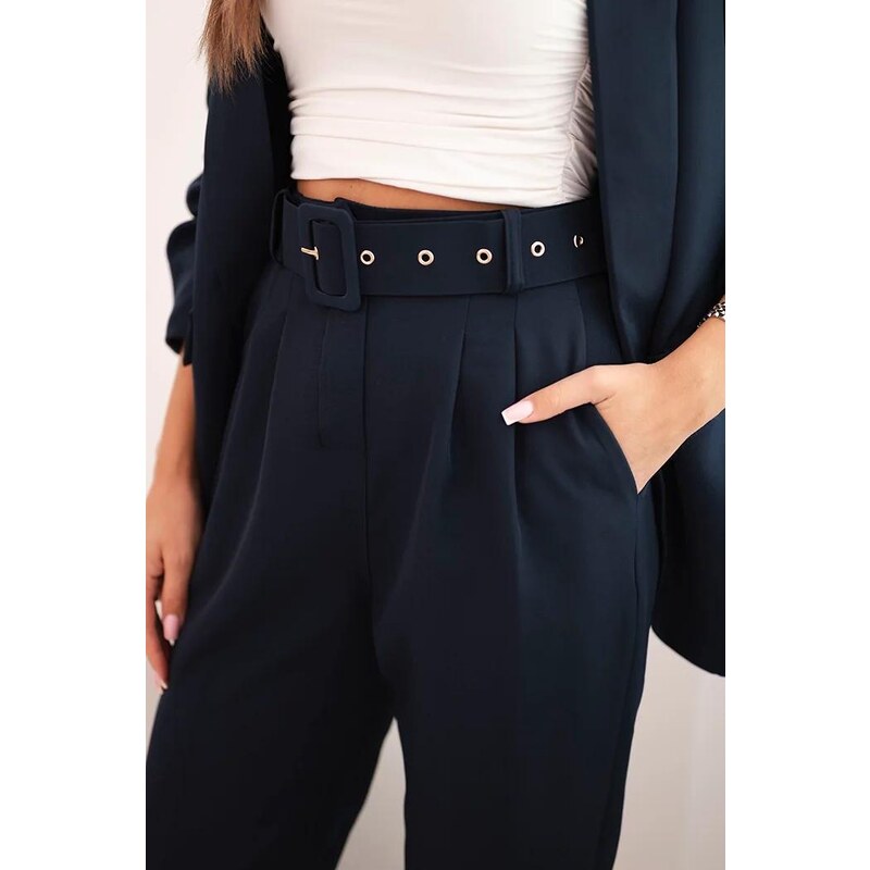 MladaModa Elegantní sada saka a kalhot model 80172K námořnická