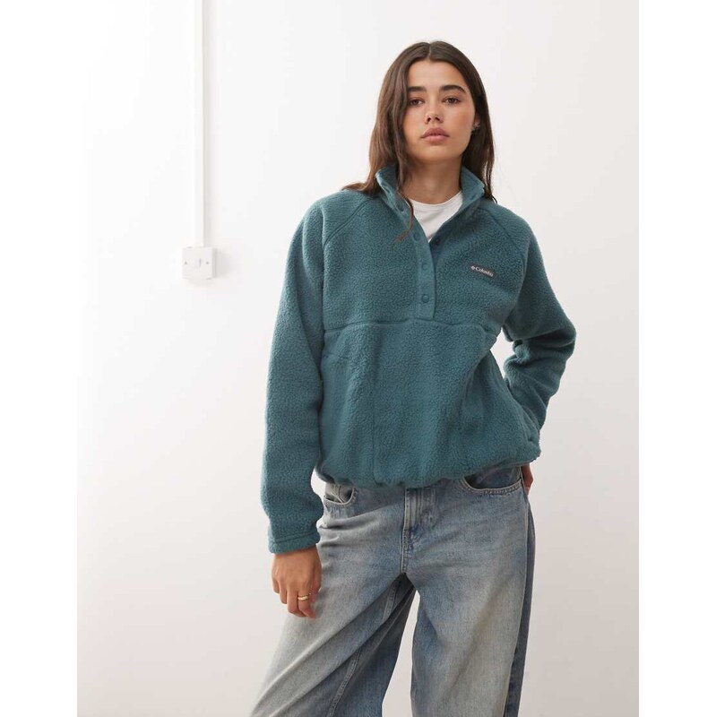 Columbia Jasper Ridge pebbled fleece half snap in blue 108615429