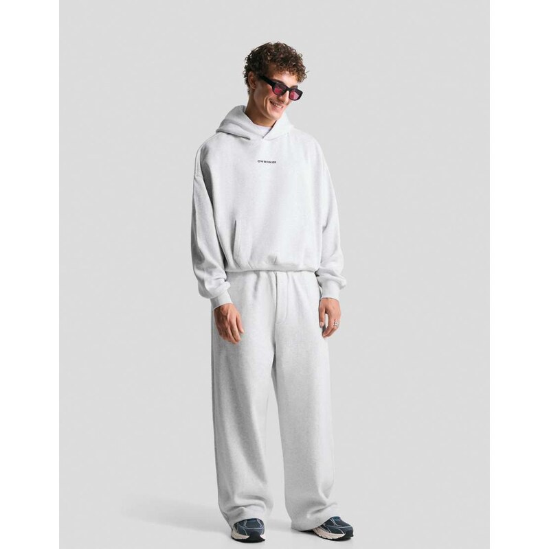 Bershka Super baggy trousers in light grey