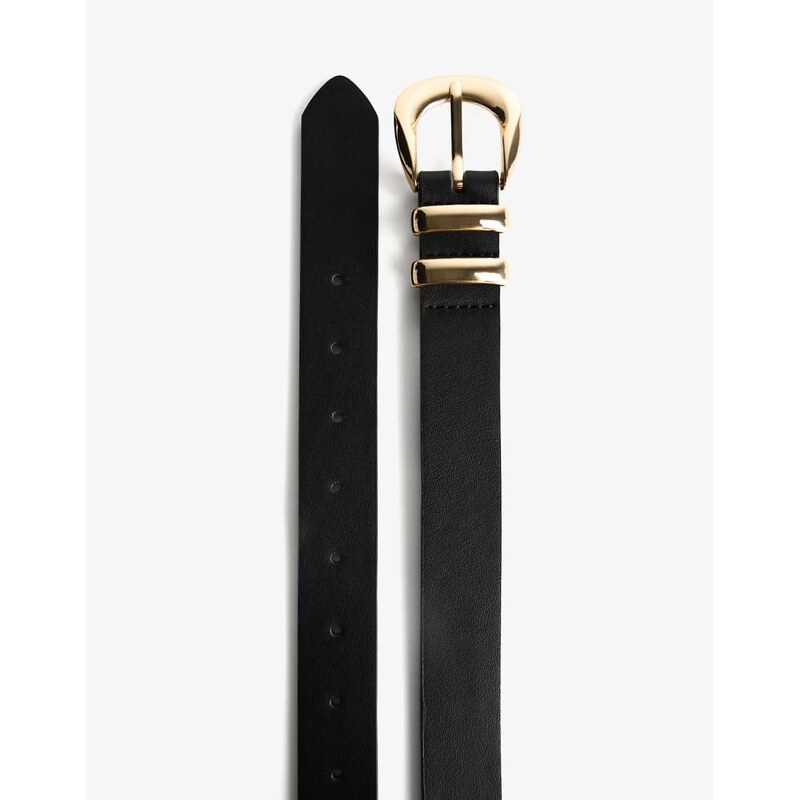 Bershka Faux leather belt in black 108623558