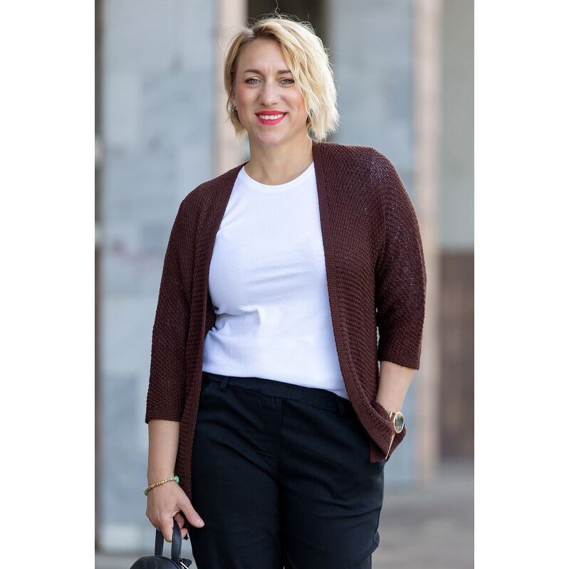 Italy fashion Kardigan PIKE Barva: čokoládová, Velikost: UNI: M