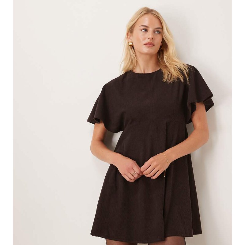 ASOS Tall ASOS DESIGN Tall cord t-shirt mini dress with stitching 115513316