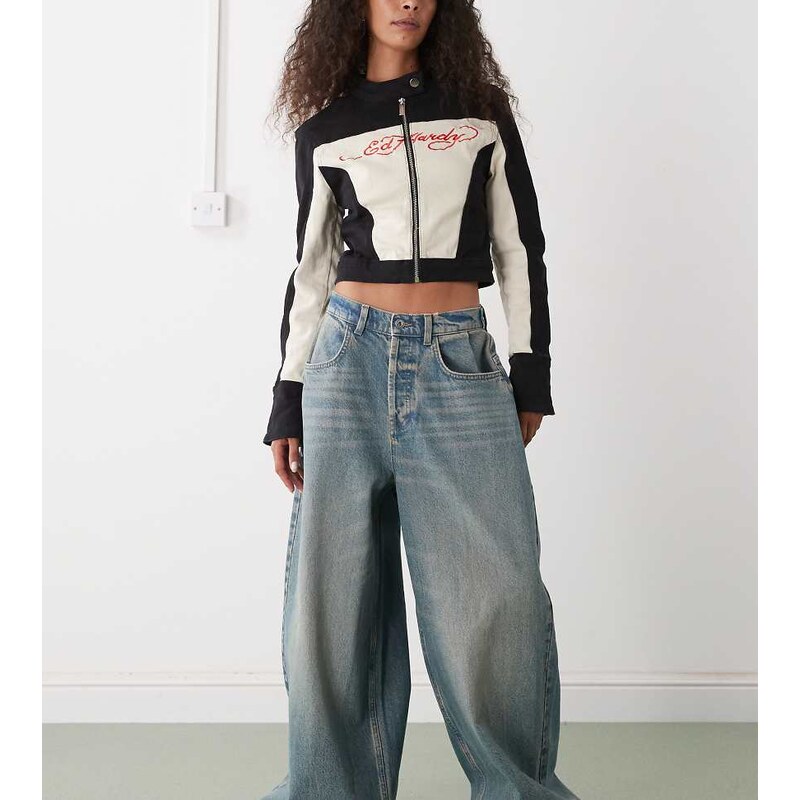 COLLUSION X007 XL baggy adjustable low rise jean in dirty blue