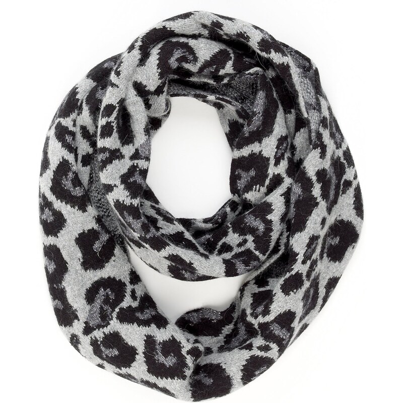 Marks and Spencer M&S Collection Leopard Print Snood Knitted Scarf with Angora