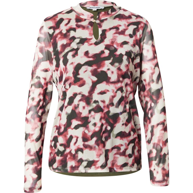 MORE & MORE Halenka khaki / burgundská červeň / offwhite