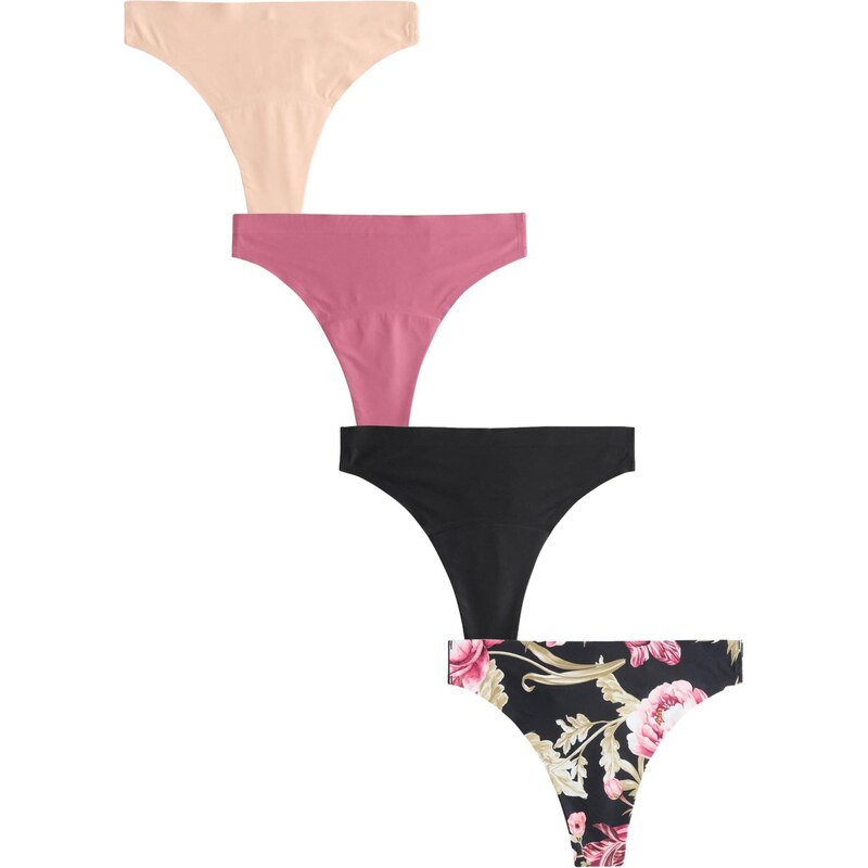 Next Tanga béžová / pink / černá