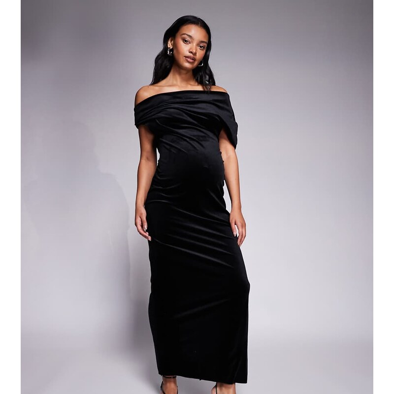 ASOS Maternity ASOS DESIGN Maternity velvet midi dress with