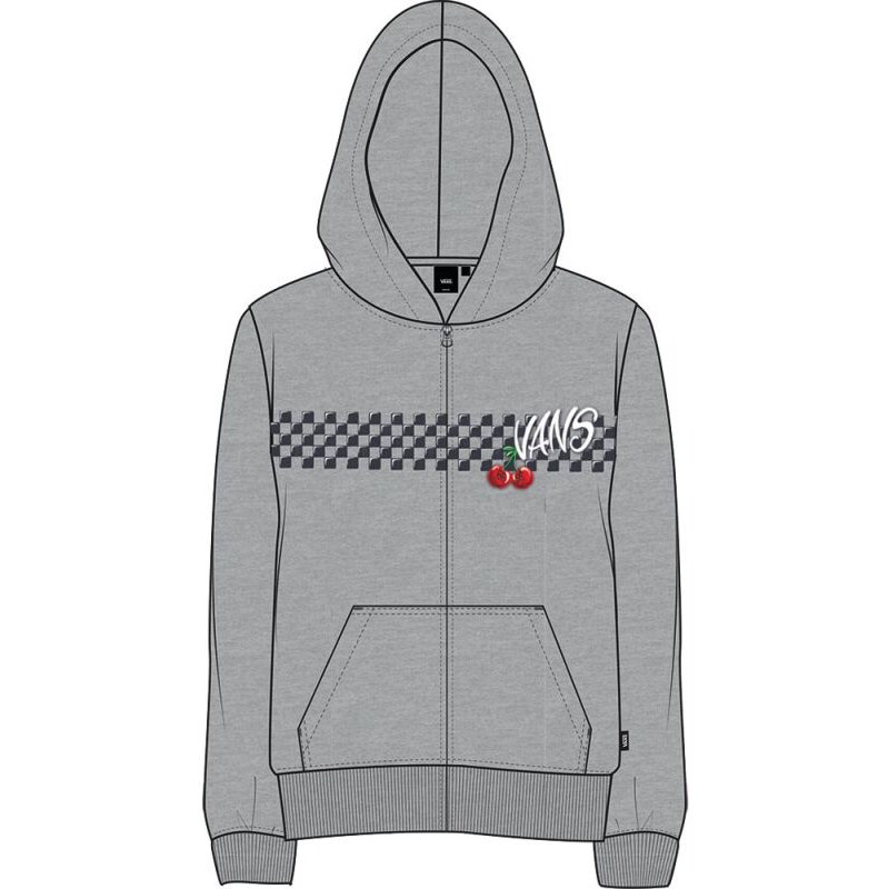 MMIKINA VANS Checker Cherries Zip Hoodie - šedá -