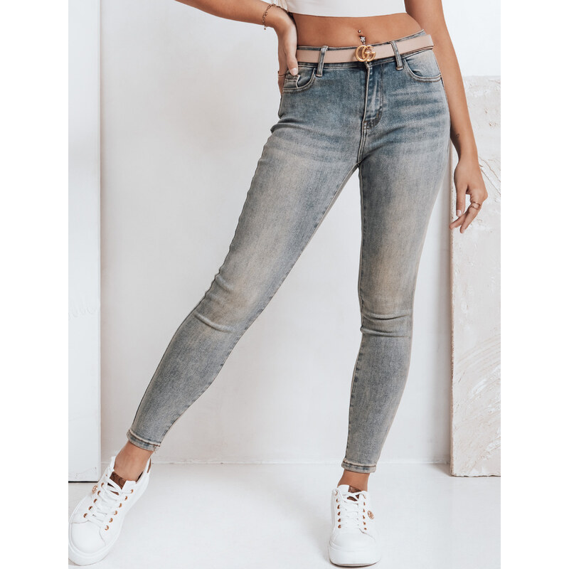 BASIC Dámské úzké push-up džíny Denim vzor