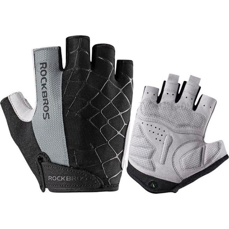 Cyklistické rukavice Rockbros S109GR, velikost M - šedé 108222071