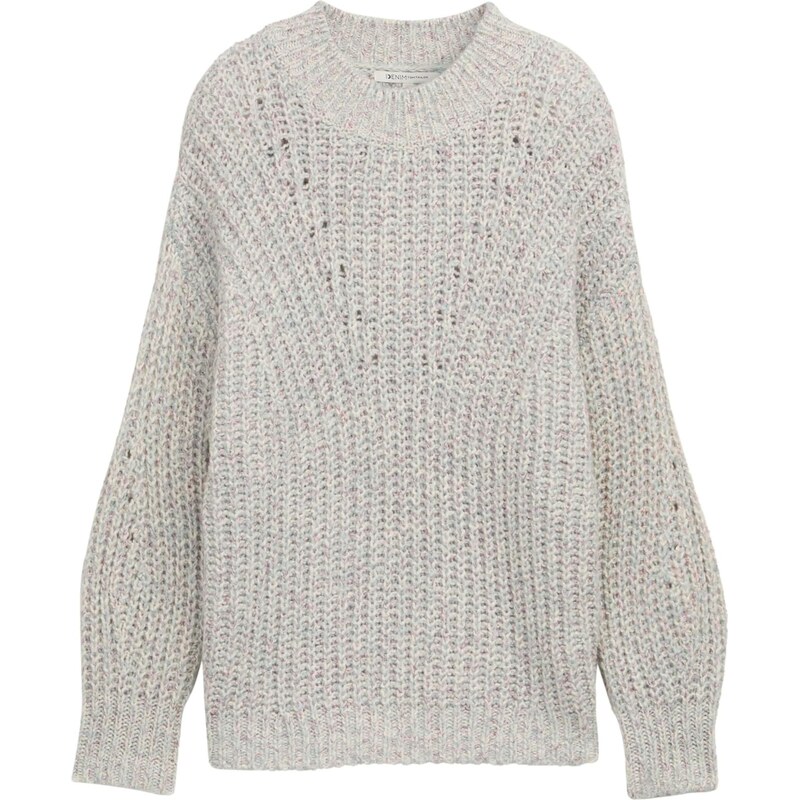TOM TAILOR DENIM Svetr světle béžová / mátová / růžová / magenta