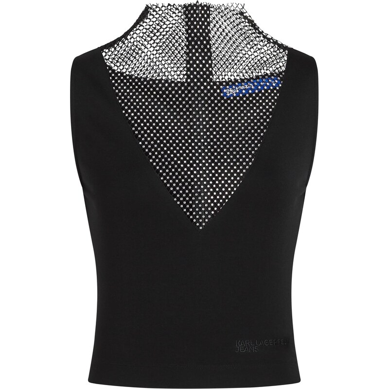 KARL LAGERFELD JEANS Top Chainmail černá / průhledná