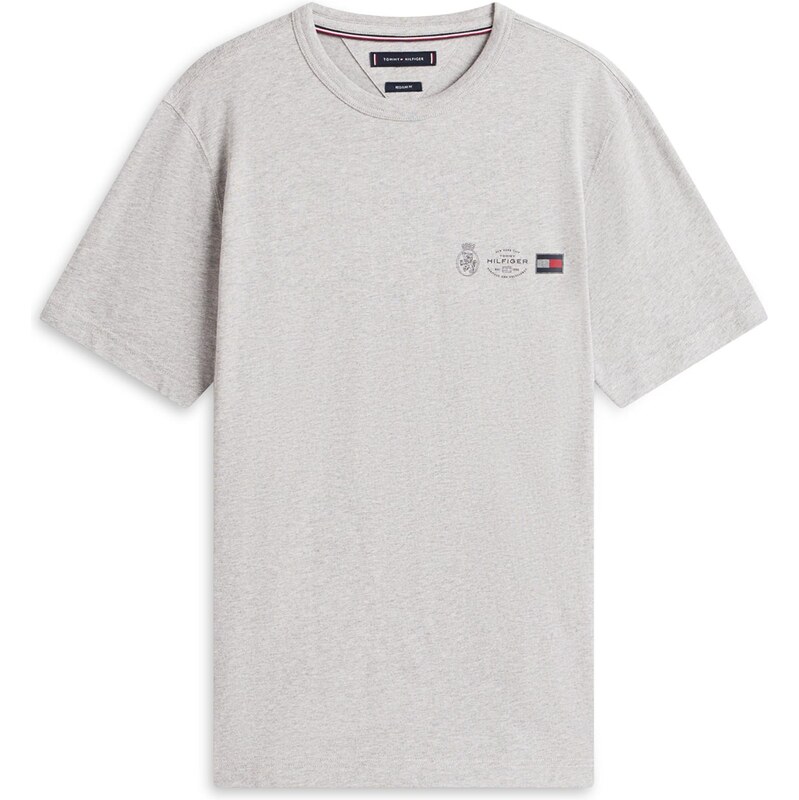 TOMMY HILFIGER Tričko námořnická modř / šedá / červená