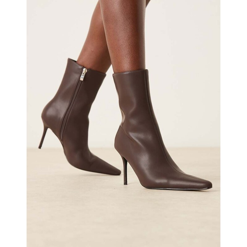RAID Bronco stiletto heel high ankle boots in brown