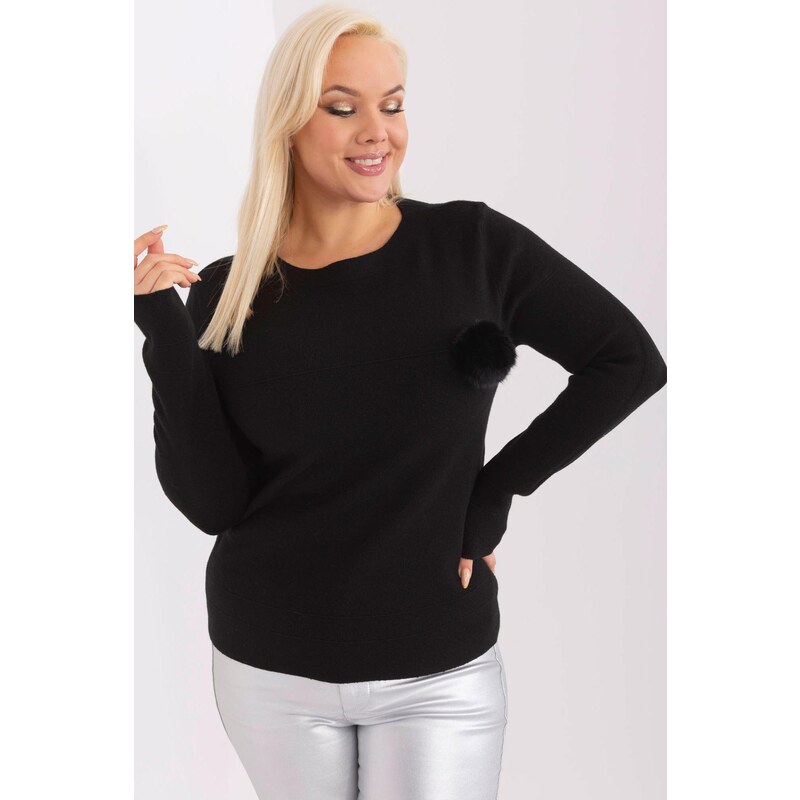 MladaModa Oversize svetr s bambulí model 70610 černý