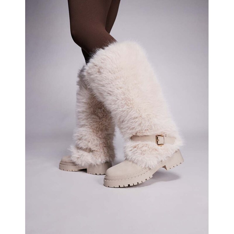 SIMMI Shoes Simmi London Reginald faux fur knee boots with