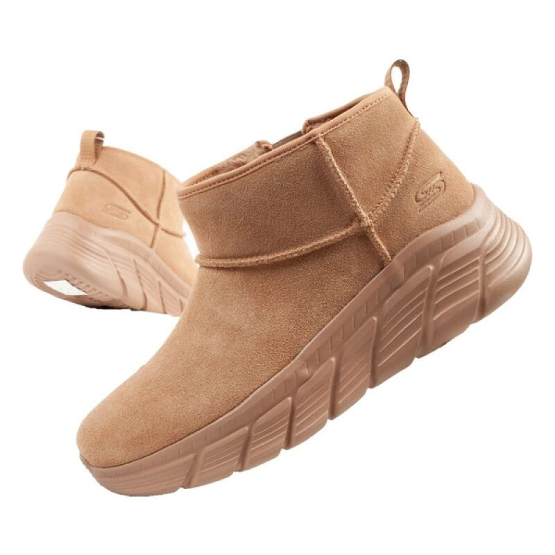 Skechers dámské zimní kotníkové boty zateplené kožené hnědé