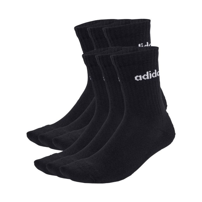 Adidas Linear Crew Ponožky Cushioned 6 Pair Pack black JL6094