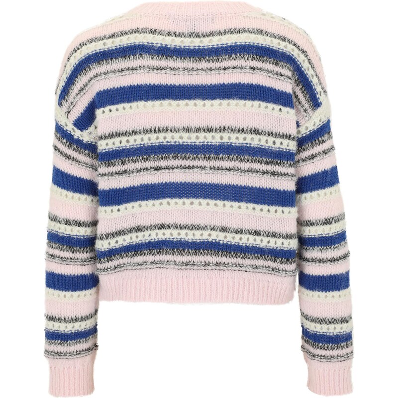 Vero Moda Petite Svetr 'VMLENORA' tmavě modrá / růžová / černá / bílá