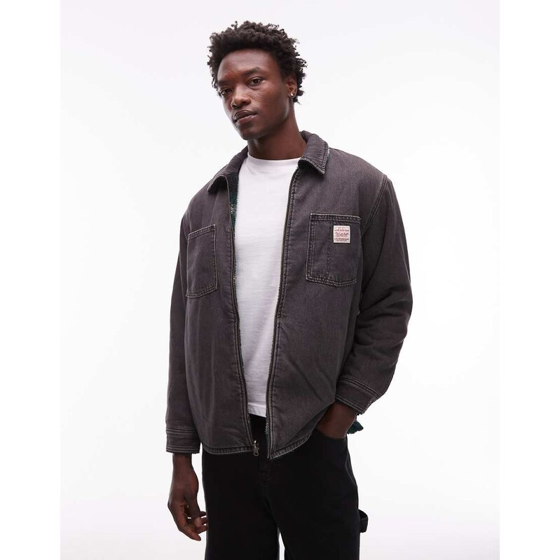 Levis Workwear Capsule reversible check borg and denim shacket