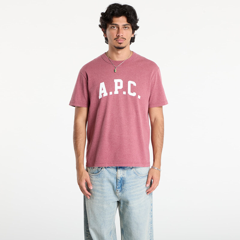 Tričko A.P.C. T-Shirt Marcus Rouge Fonce Blanc XL