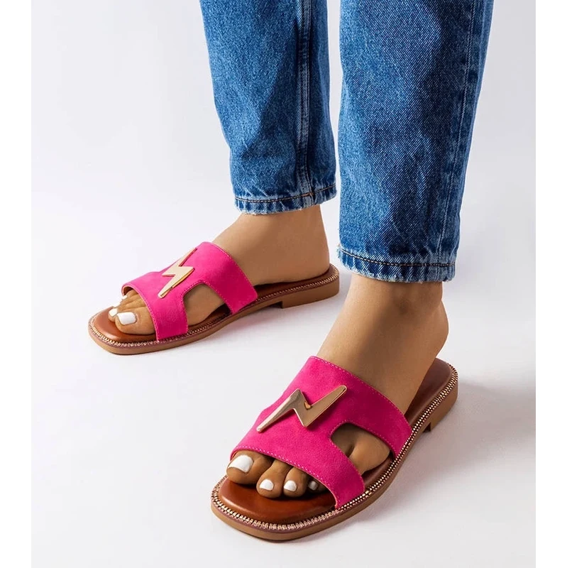 D/CEO marka niezdefiniowana Pink flat flip-flops Leyra 108669320