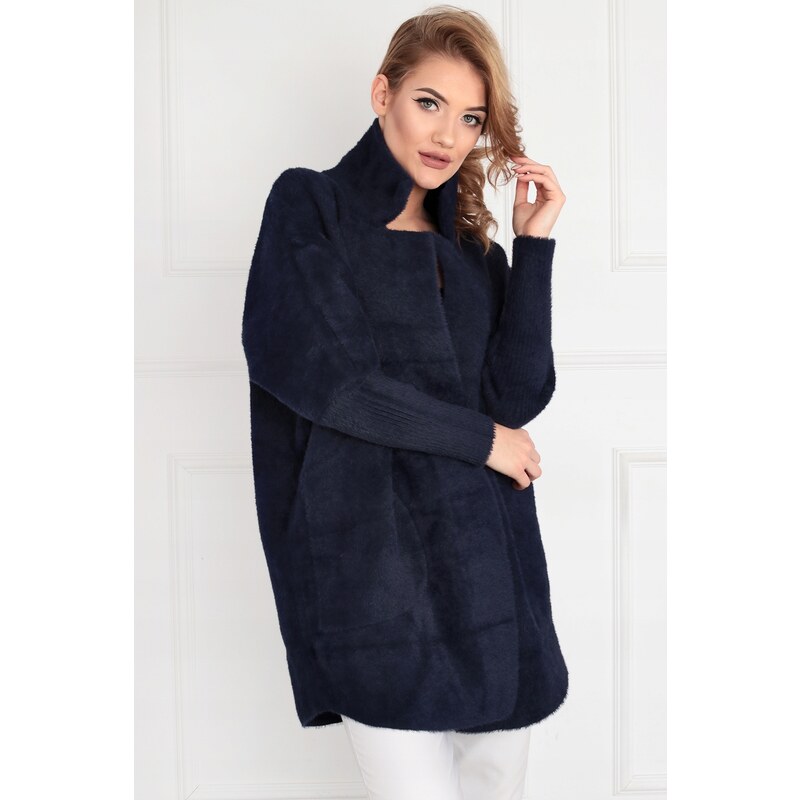 Fashionweek Dámský kabát z alpaky měkký vlněný kabát BR01