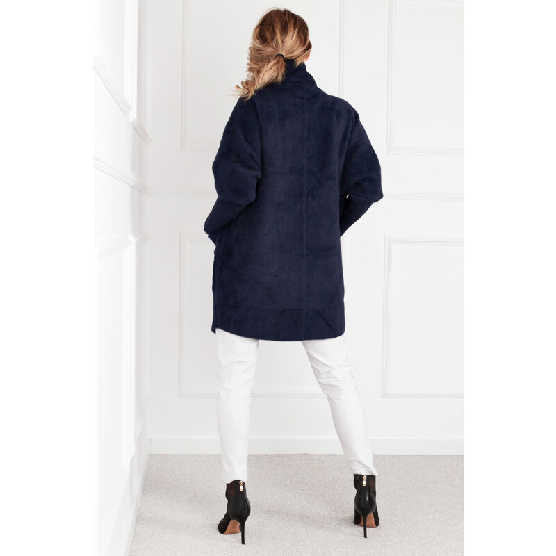 Fashionweek Dámský kabát z alpaky měkký vlněný kabát BR01