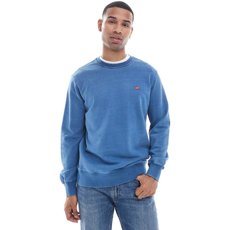Levis original batwing logo french terry sweatshirt in indigo