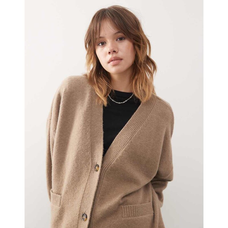 Monki oversized cardigan in brown 108736854