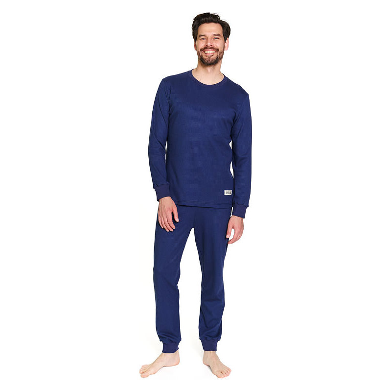 DN Nightwear Pánské bavlněné pyžamo Marcus tmavě modré