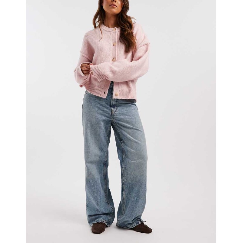 ASOS DESIGN Hourglass wide leg dad jean in light vintage wash